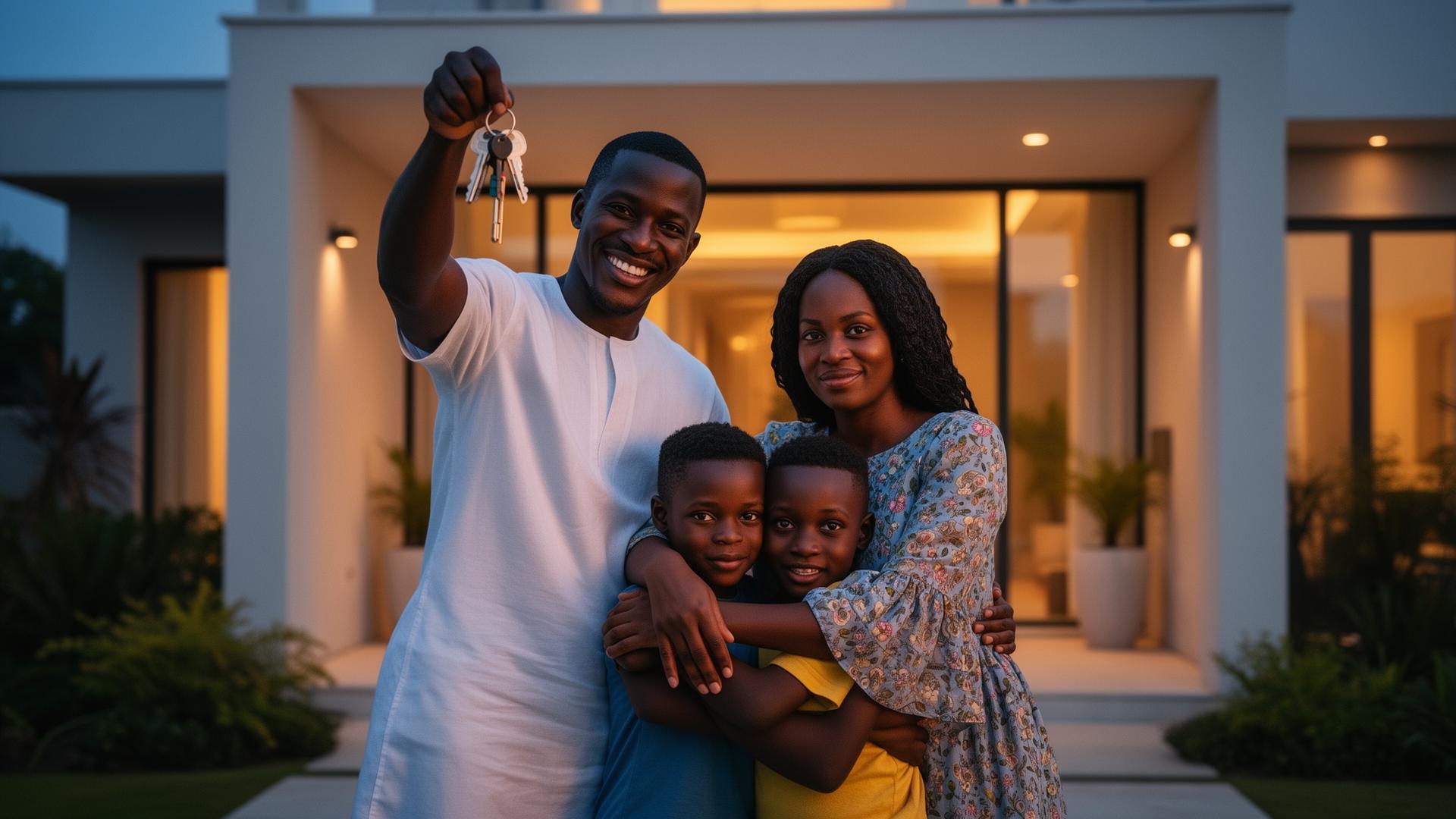 Famille recevant les clés